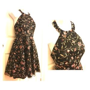 JESSIE BLACK EMBROIDERED MESH DRESS- Size 5